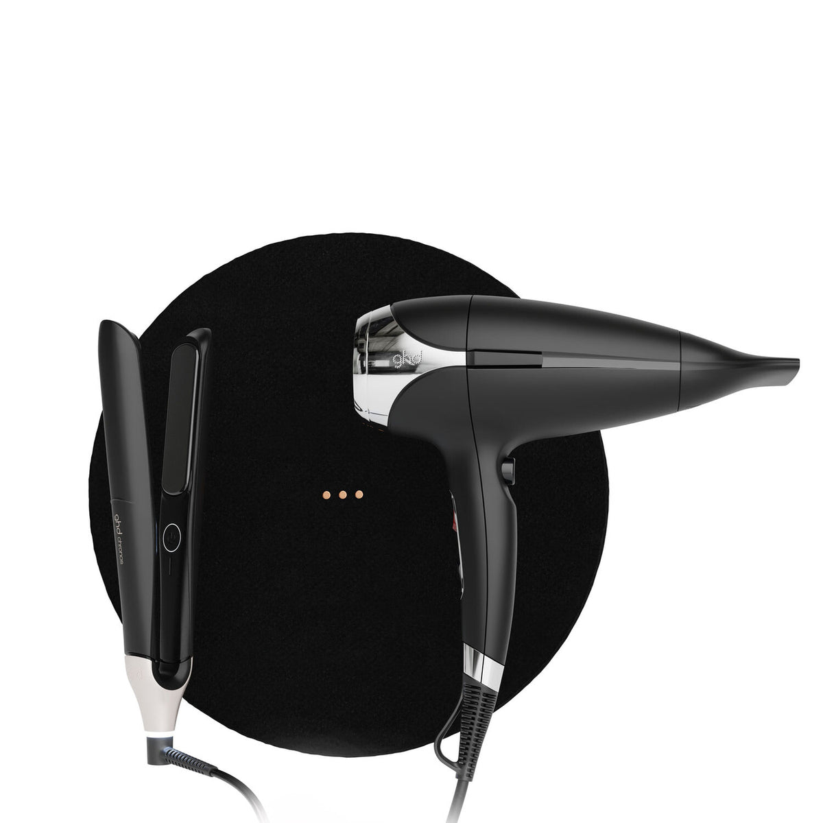 nuovo ghd deluxe set regalo piastra e asciugacapelli nero