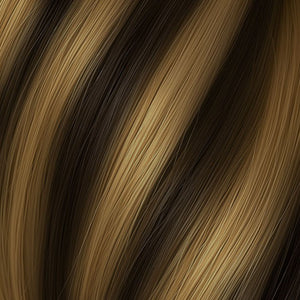 Ciocca Seiseta Keratin Fusion Classic 4/14. Meches Castano / Biondo Dorato Chiaro Rame 50/55cm - Extension Professionali per Capelli Cheratina