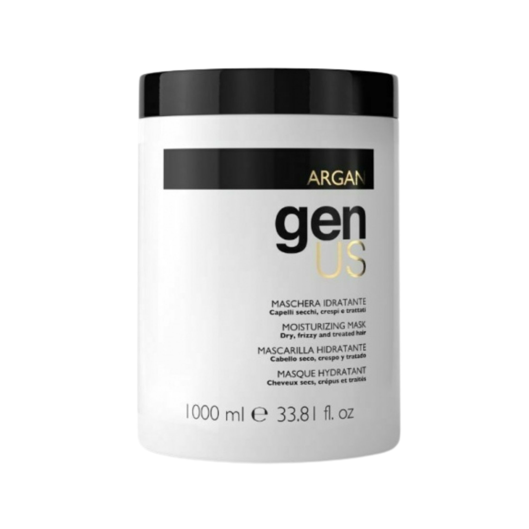 GenUs Argan Maschera Idratante per Capelli Secchi e Crespi in formato 1000ml.