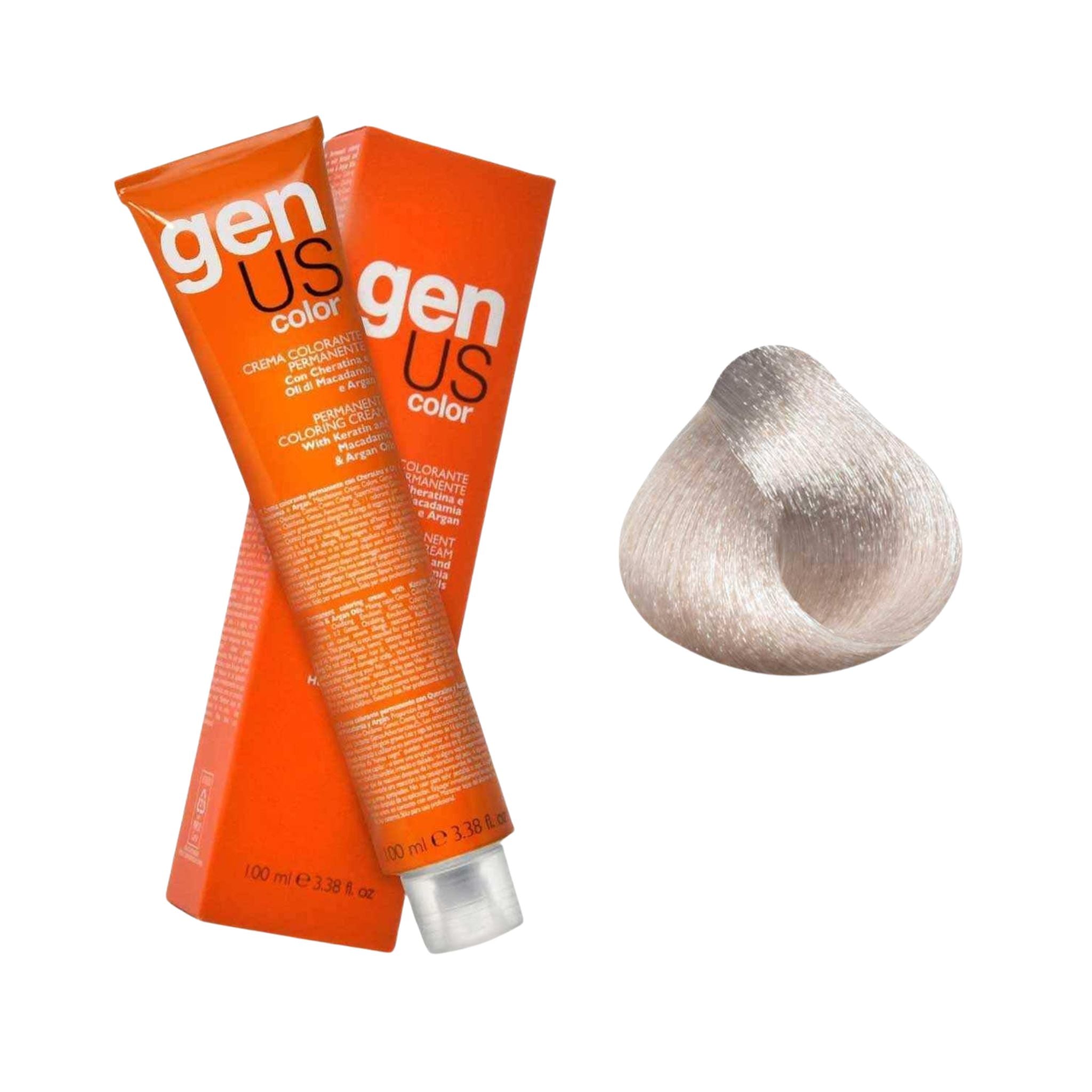 GenUs Color 11.02 Super Biondo Platino Naturale Irisé - Crema Colorante Permanente nel formato 100ml.