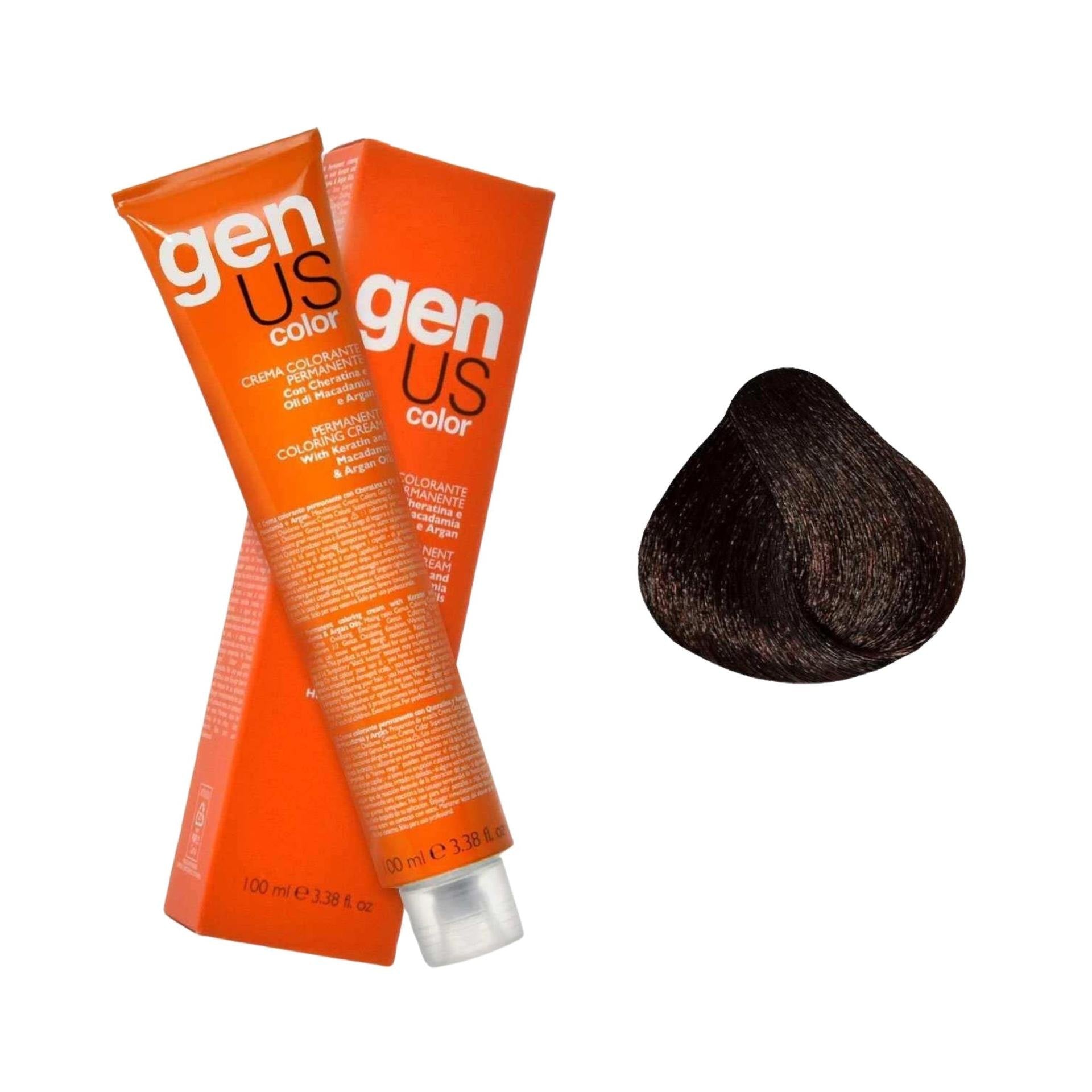 GenUs Color 4.34 Castano Cioccolato - Crema Colorante Permanente nel formato 100ml.
