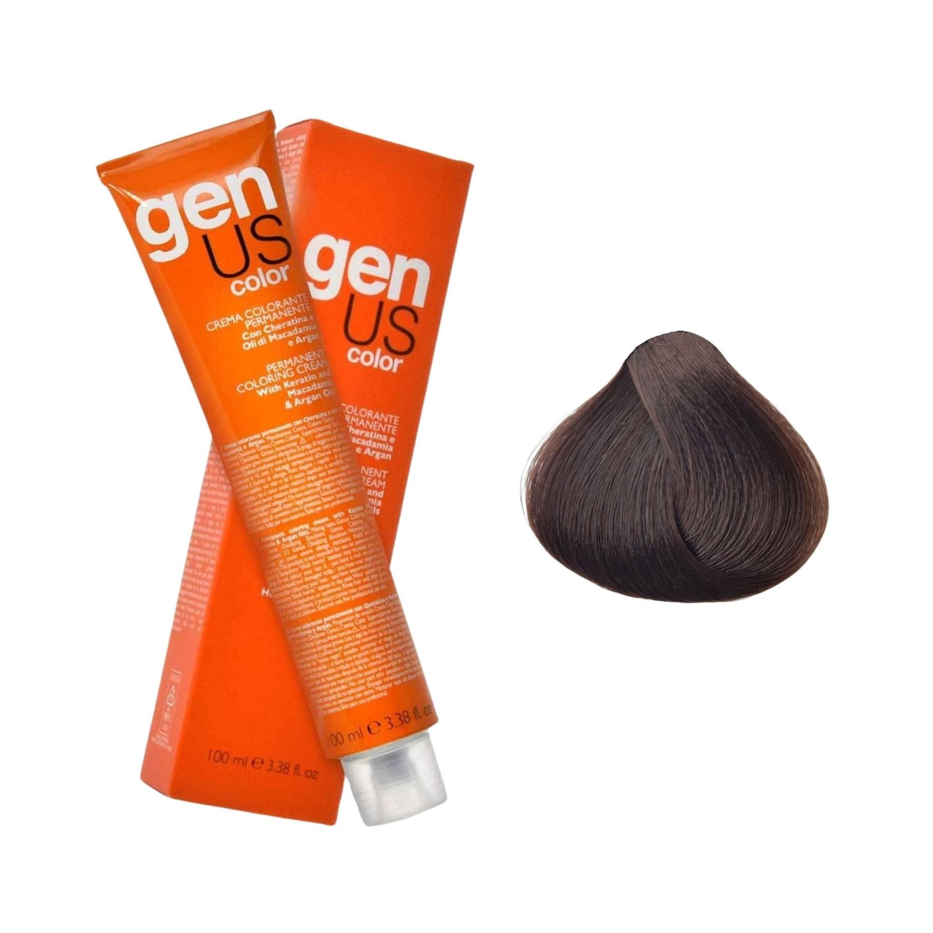 GenUs Color 5.00 Castano Chiaro Intenso - Crema Colorante Permanente nel formato 100ml.