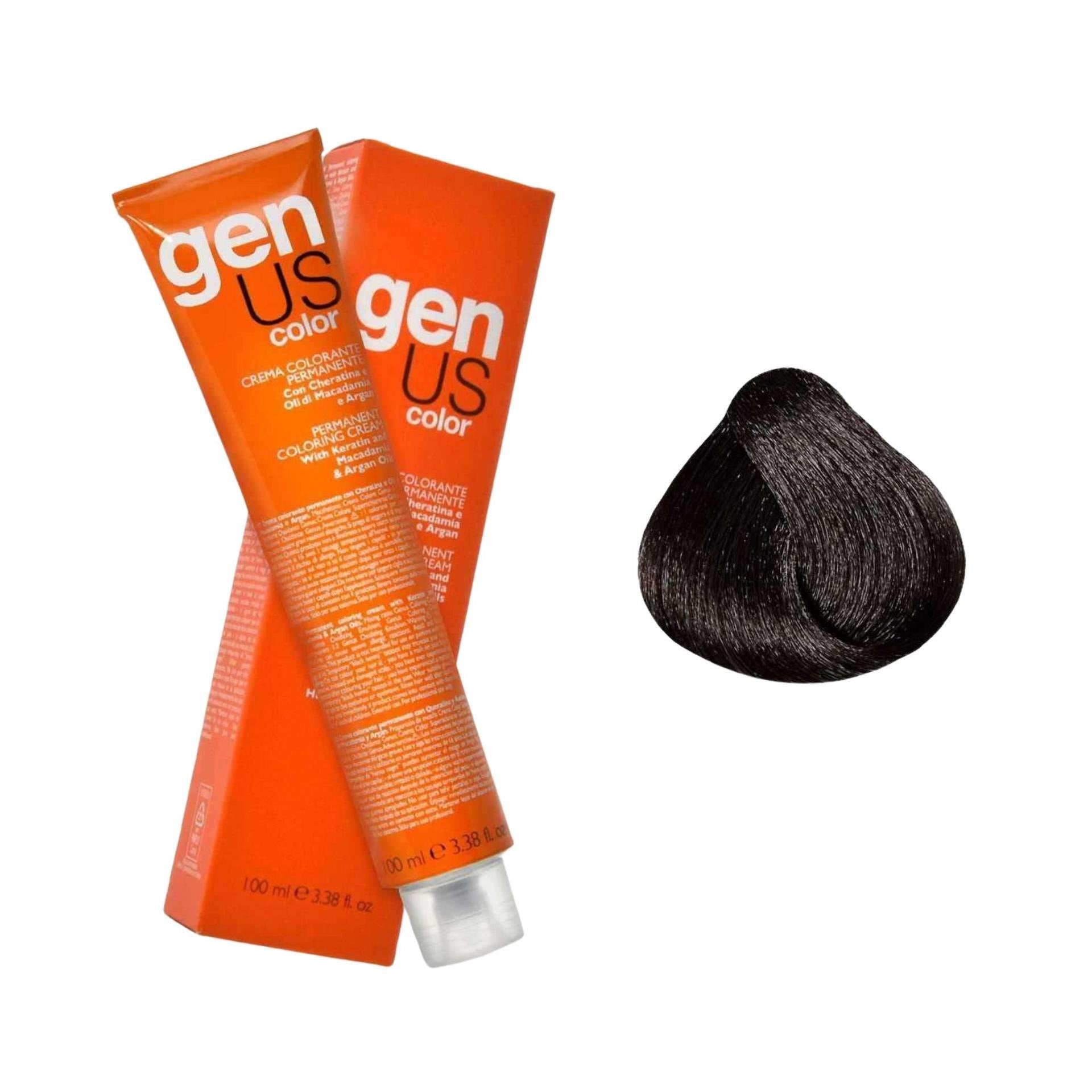 GenUs Color 5.01 Castano Chiaro Naturale Freddo - Crema Colorante Permanente in formato 100ml.