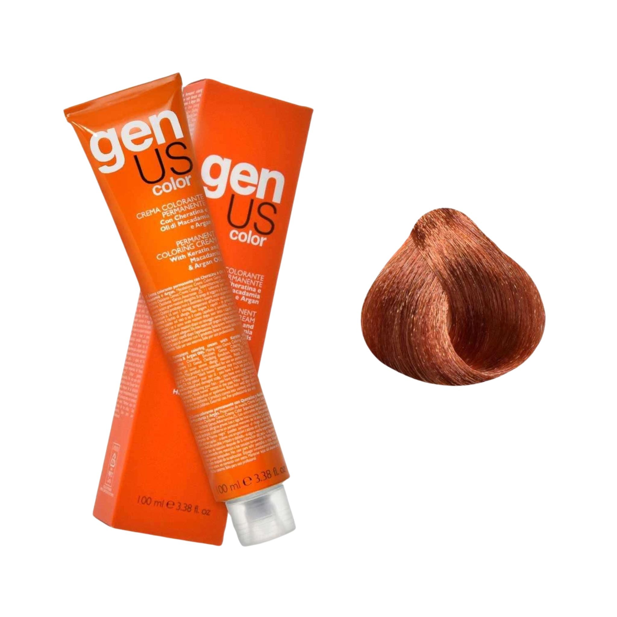 GenUs Color 7.43 Biondo Rame Dorato - Crema Colorante Permanente nel formato 100ml