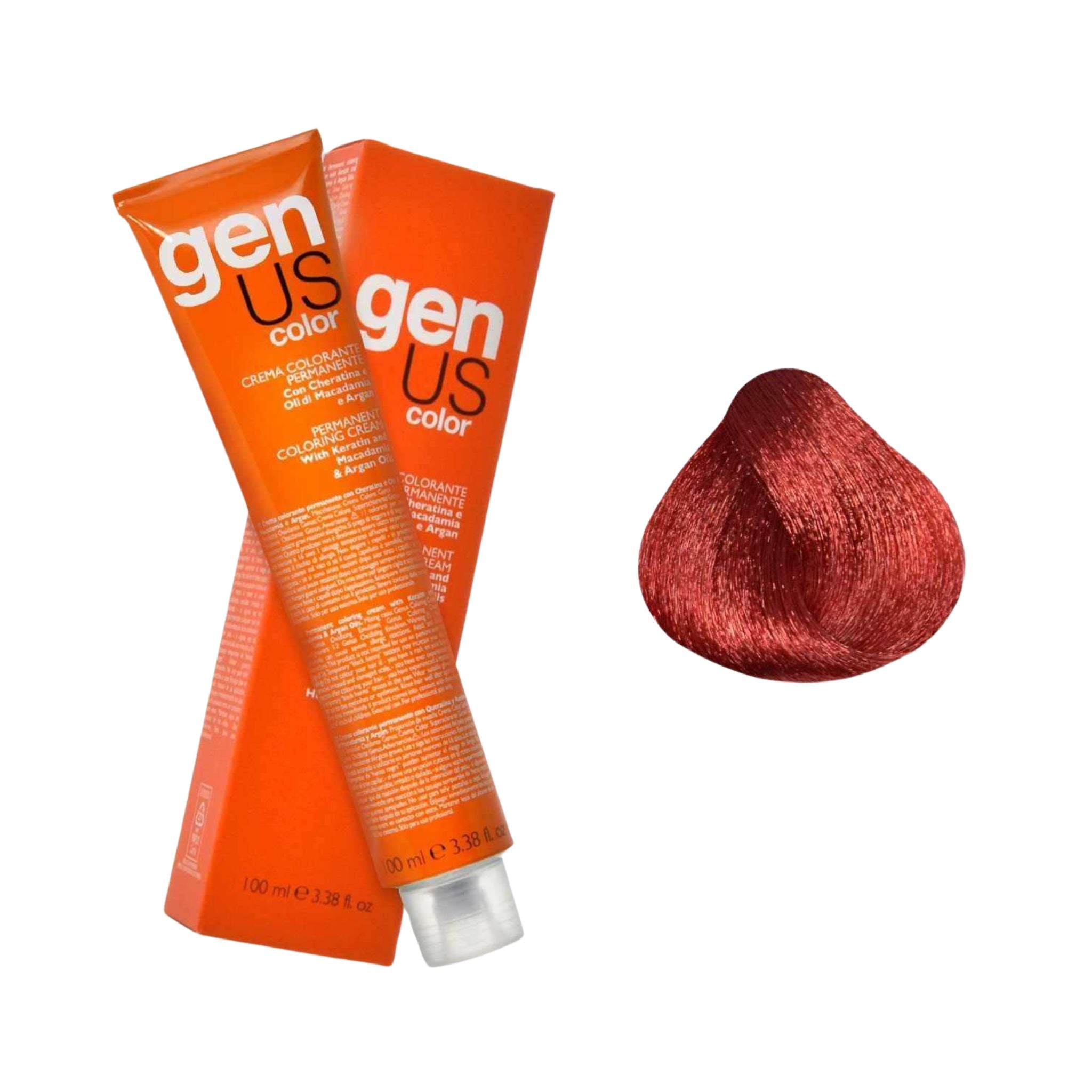 GenUs Color 7.66 Biondo Rosso Intenso - Crema Colorante Permanente nel formato 100ml