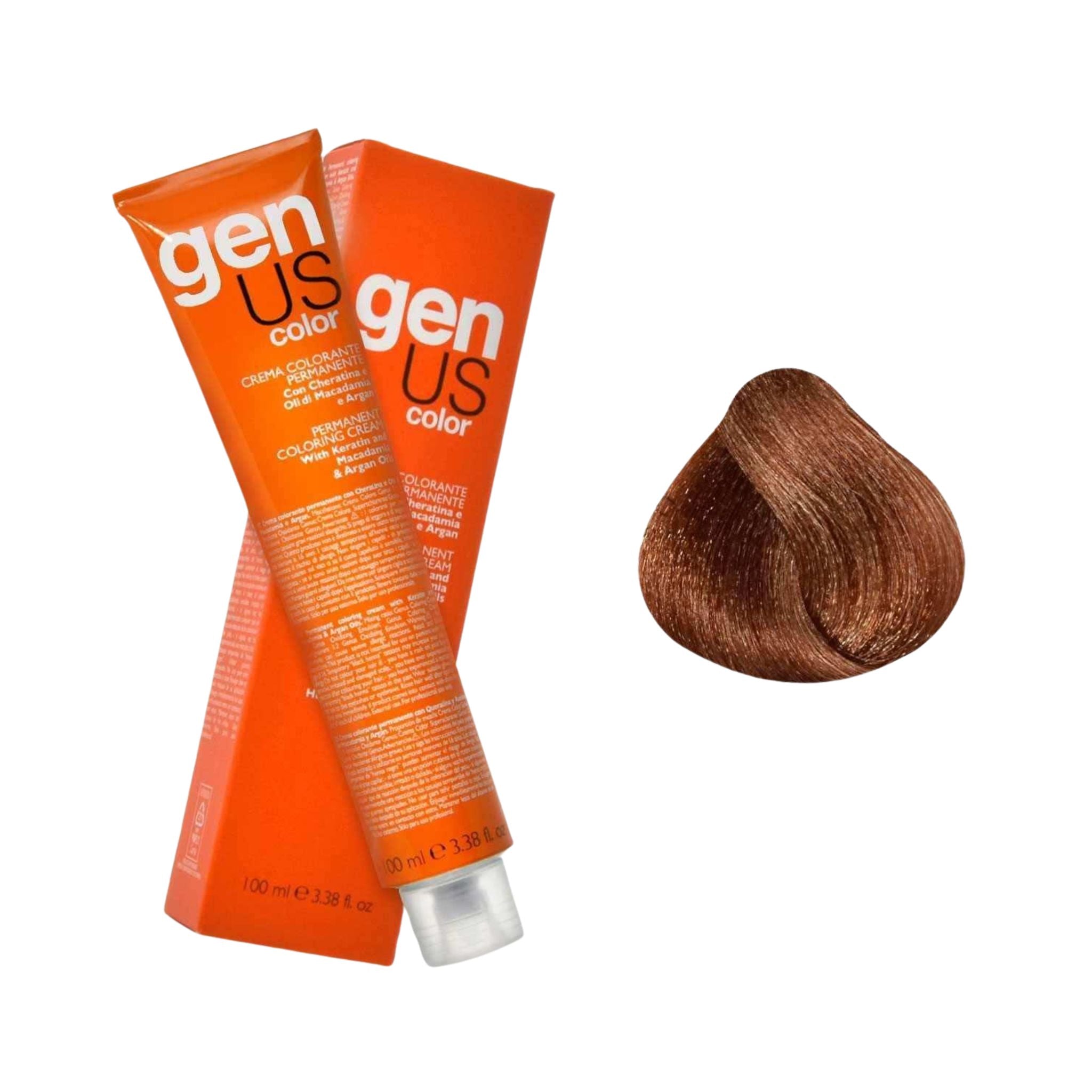 GenUs Color 8.34 Biondo Chiaro Cioccolato - Crema Colorante Permanente nel formato 100ml