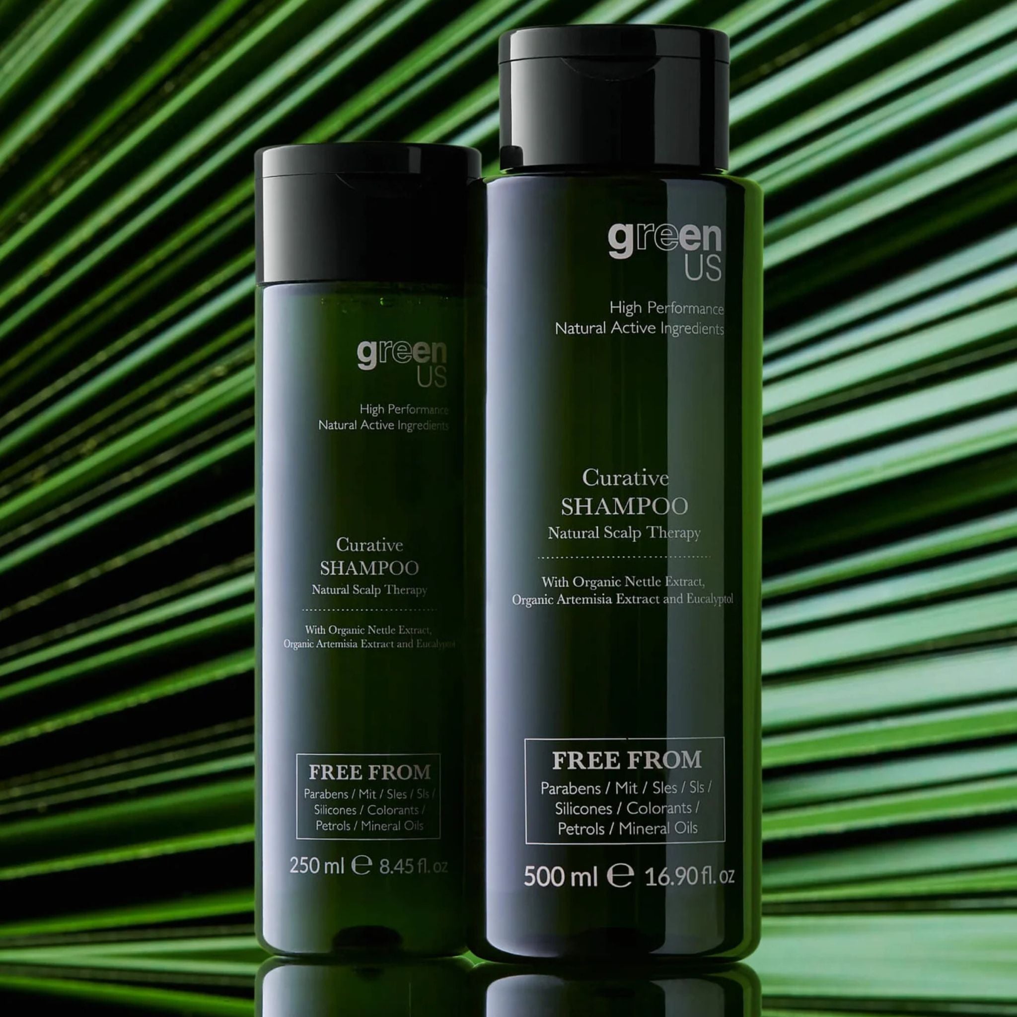 GreenUs Curative Shampoo Natural Scalp Therapy in entrambi i formati