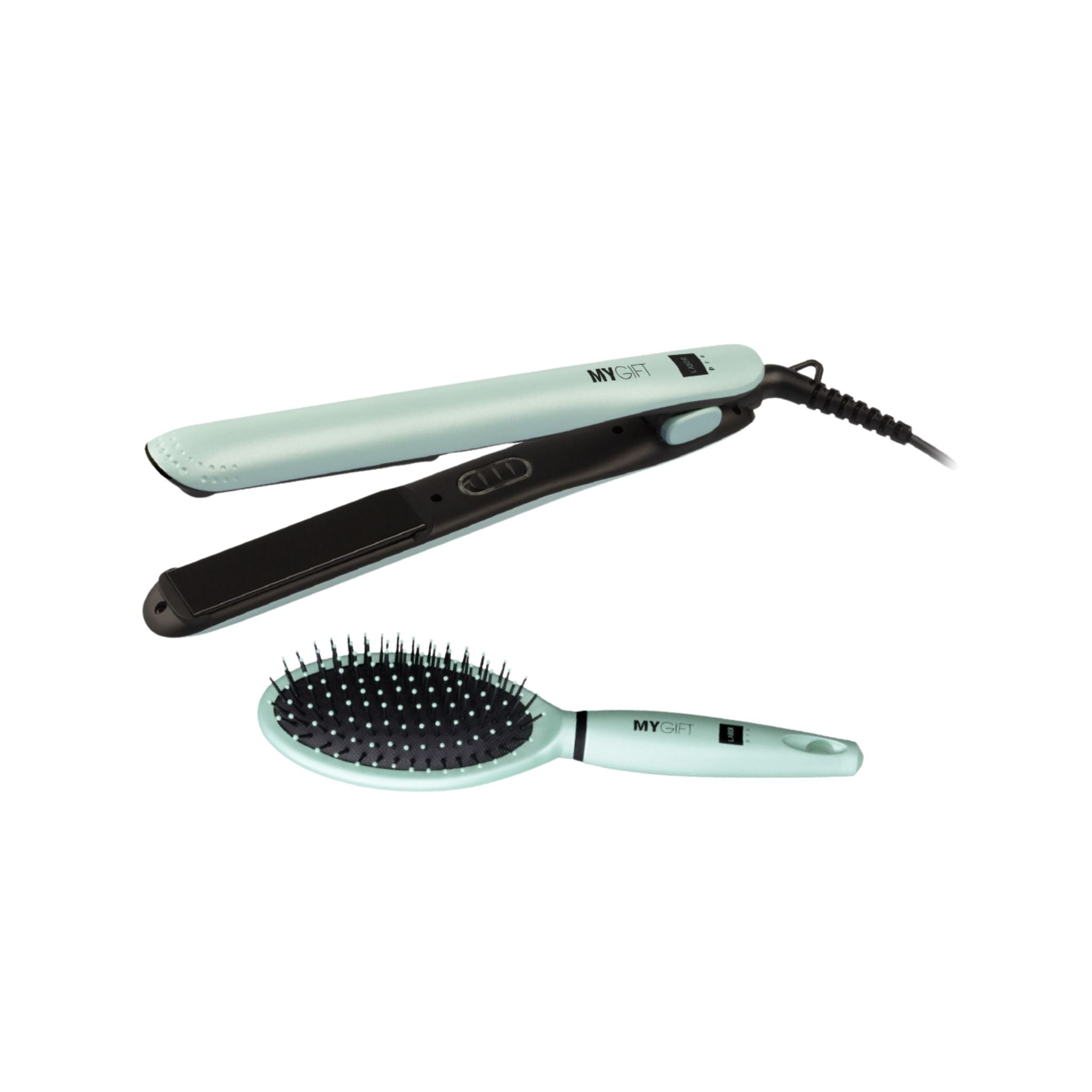 Labor MY GIFT kit piastra per capelli professionale e spazzola candy blue