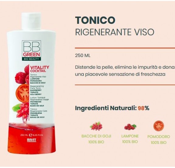 tonico rigenerante viso 250 ml. bbgreen