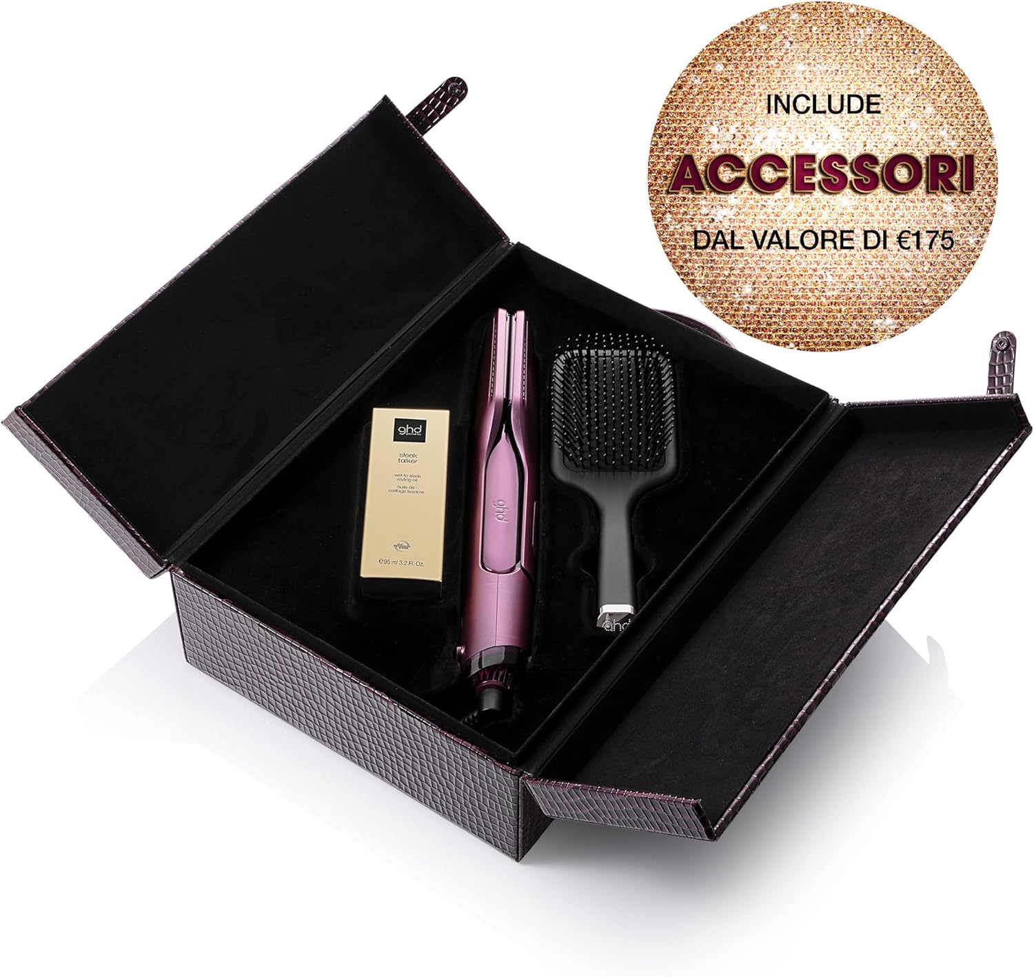 Ghd Set Regalo Duet Style Cherry Chic, Piastra Asciugacapelli Professionale in Tonalità Rosso Ciliegia