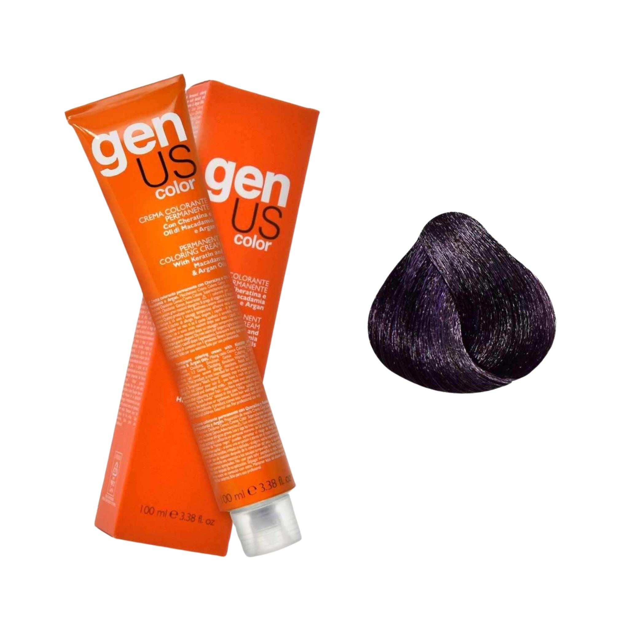 GenUs Color 4.22 Castano Viola Intenso - Crema Colorante Permanente nel formato 100ml.