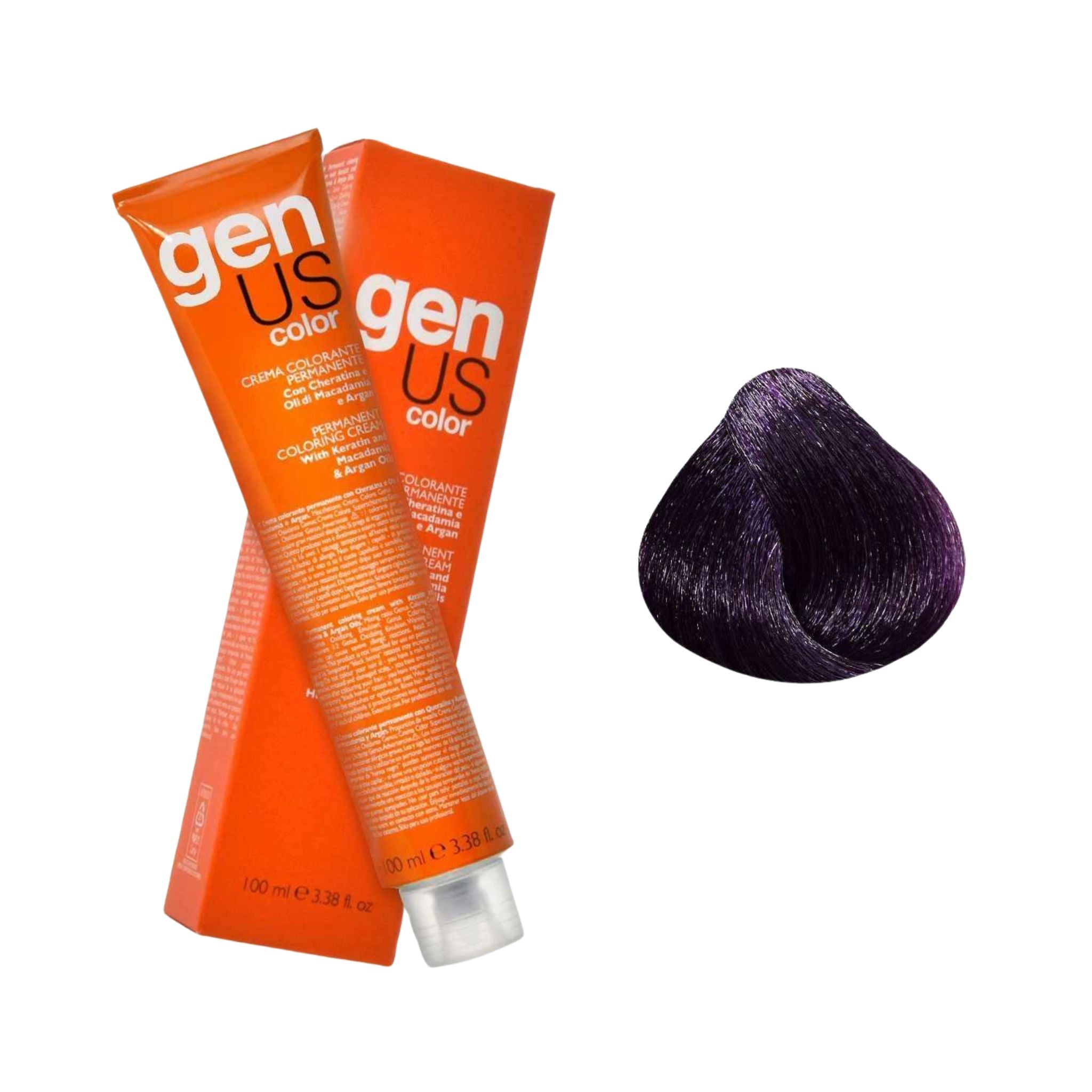 GenUs Color 5.22 Castano Chiaro Viola Intenso - Crema Colorante Permanente nel formato 100ml.