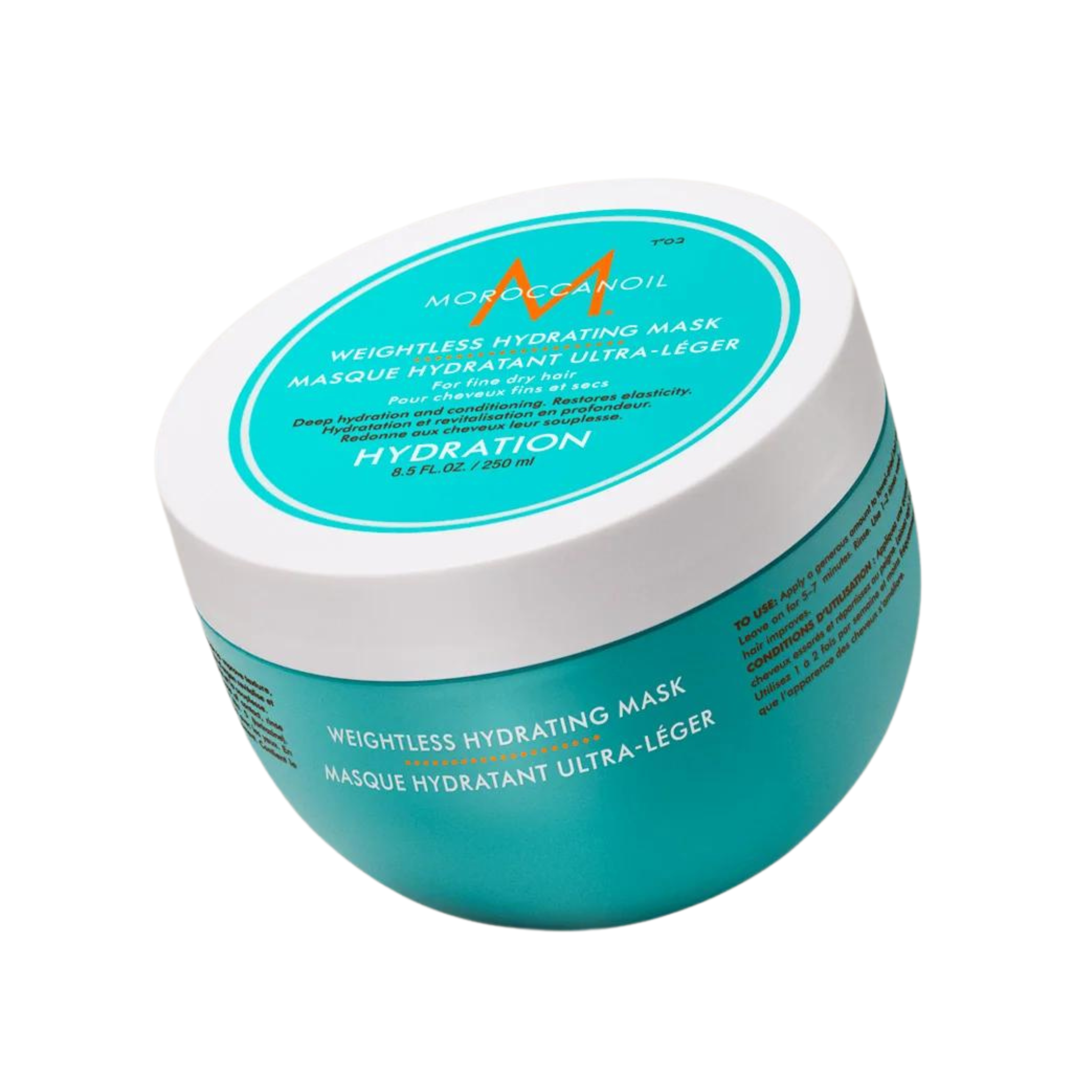 Confezione della maschera idratante effetto leggerezza di Morocconoil. Morocconoil Weightless Hydrating Hair mask.