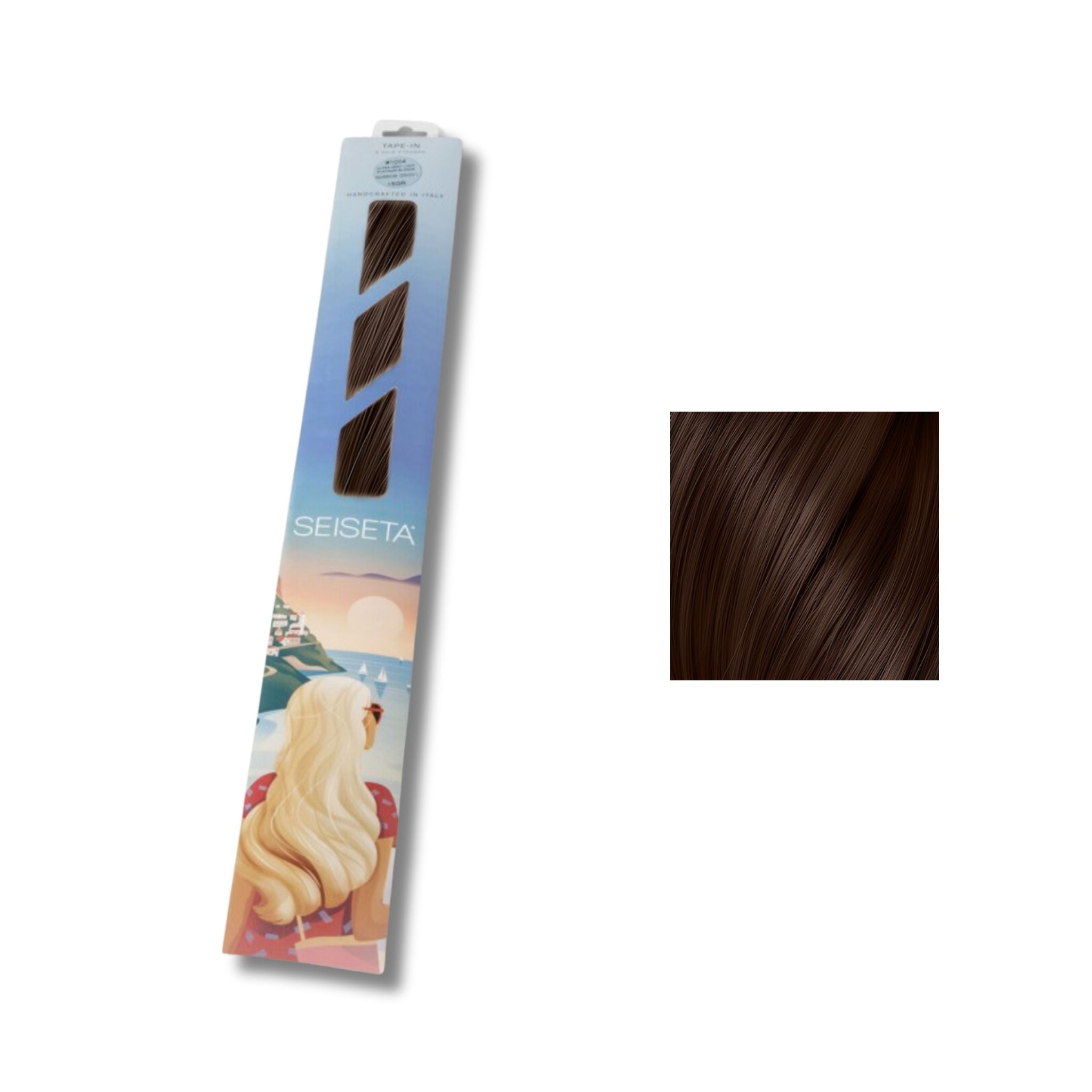 Seiseta Keratin Fusion Classic 33. Castano Mogano Chiaro 50/55cm - Extension Professionali per Capelli Cheratina
