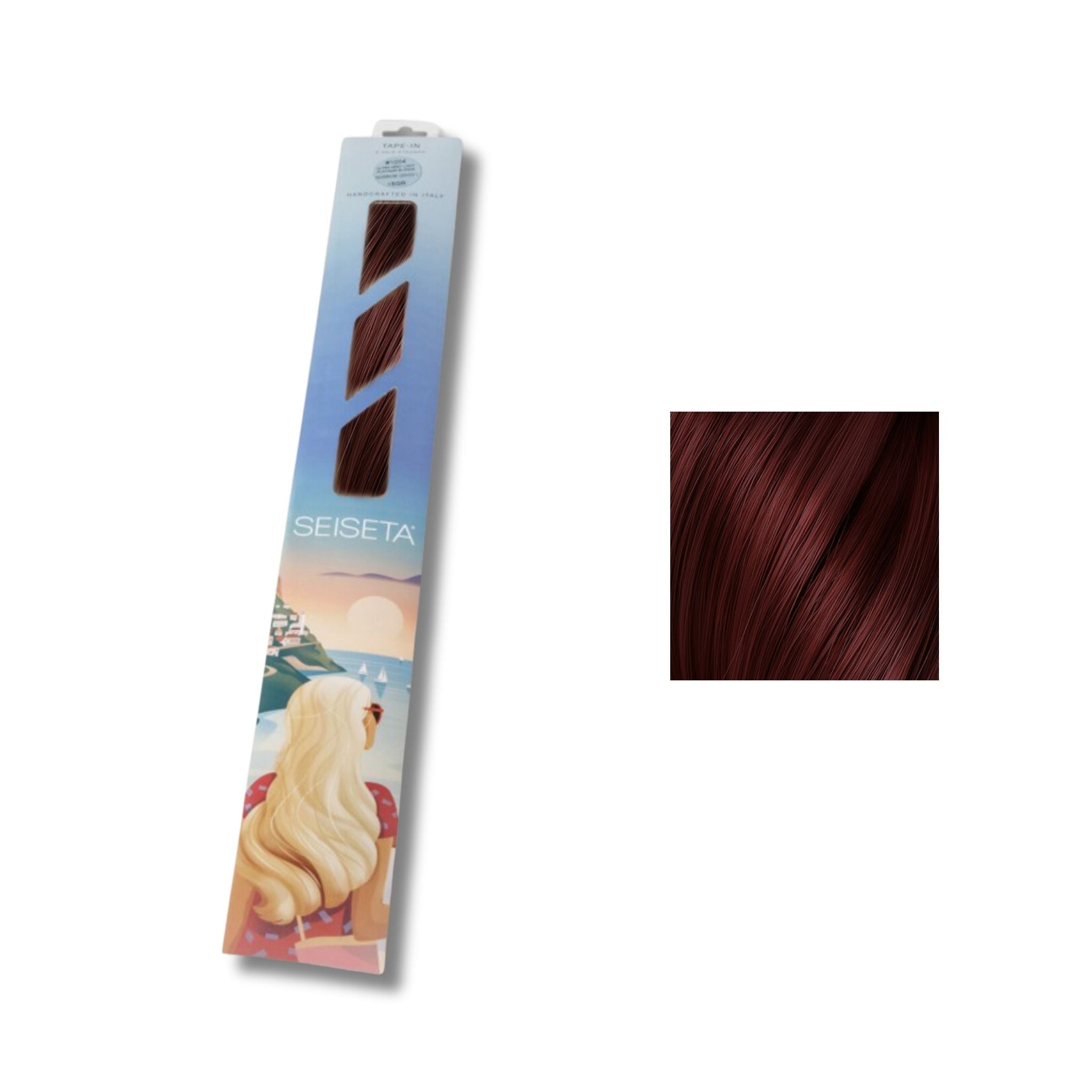 Seiseta Keratin Fusion Classic 530. Rosso Scuro Intenso 50/55cm - Extension Professionali per Capelli Cheratina