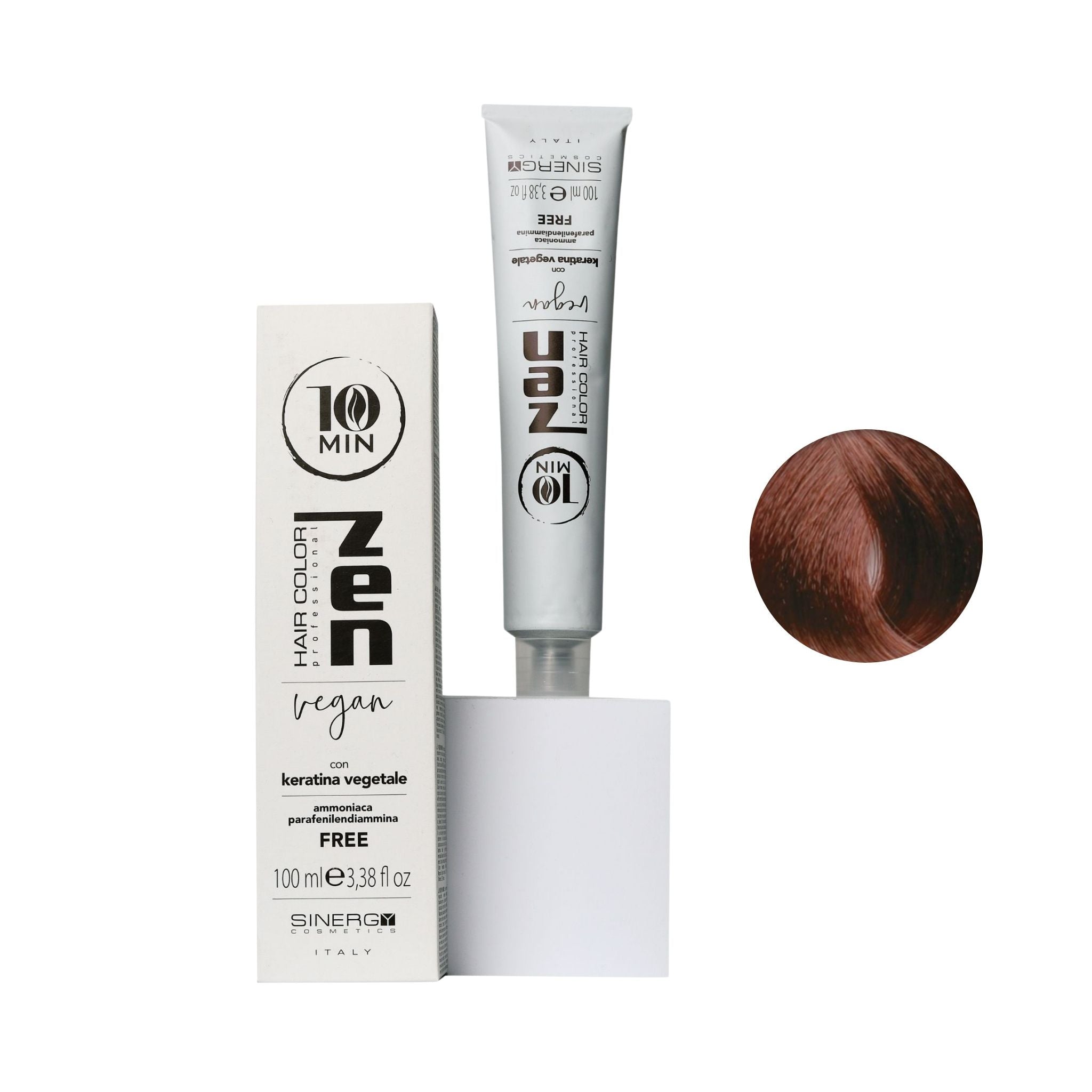 Zen Color 10 minuti Keratin Vegetale 6.4 Biondo Scuro Rame Free Ammoniaca 100ml
